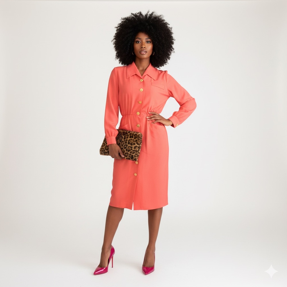 VINTAGE SILK STATEMENT DRESS - Picture 1 of 9